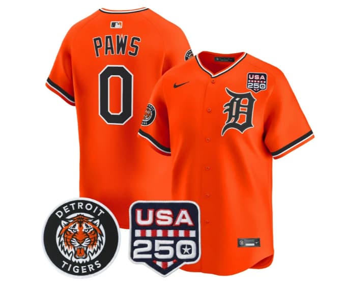 Men's Detroit Tigers 2026 Alternate Vapor Premier Limited Jersey - 250America Patch - All Stitched PAWS