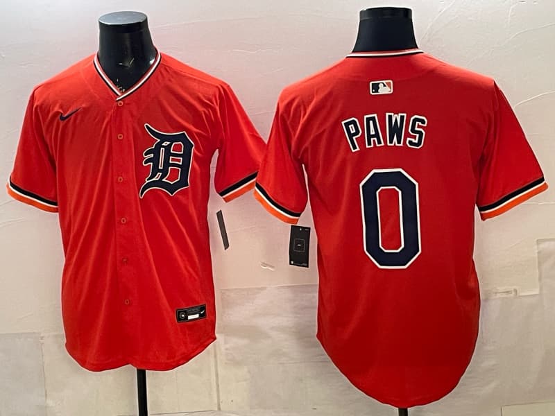 Men's Detroit Tigers 2026 Alternate Vapor Premier Limited Jersey - All Stitched 0 PAWS