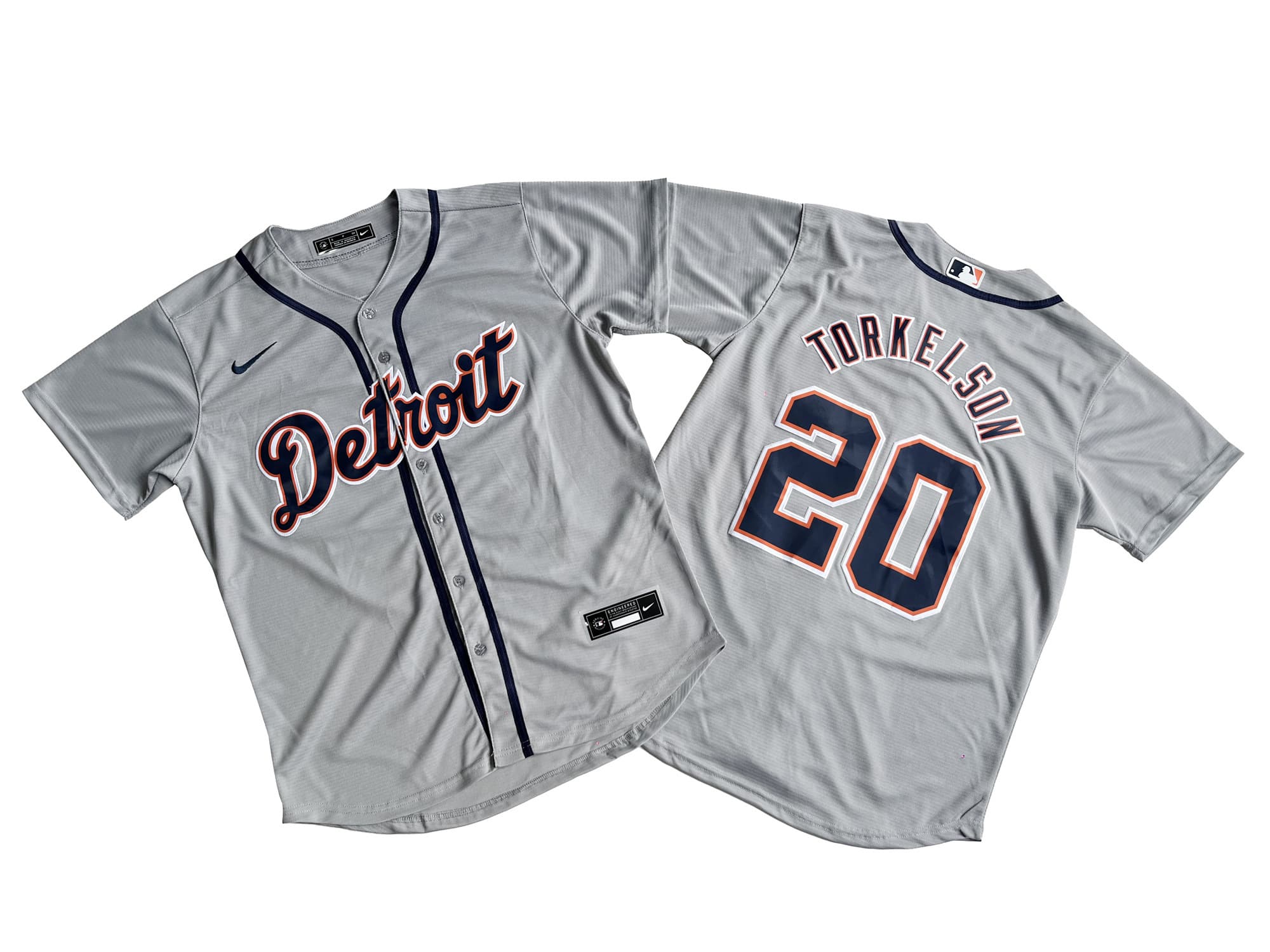 Men's Detroit Tigers 29# Tarik Skubal Nike Gray Home Replica Jersey