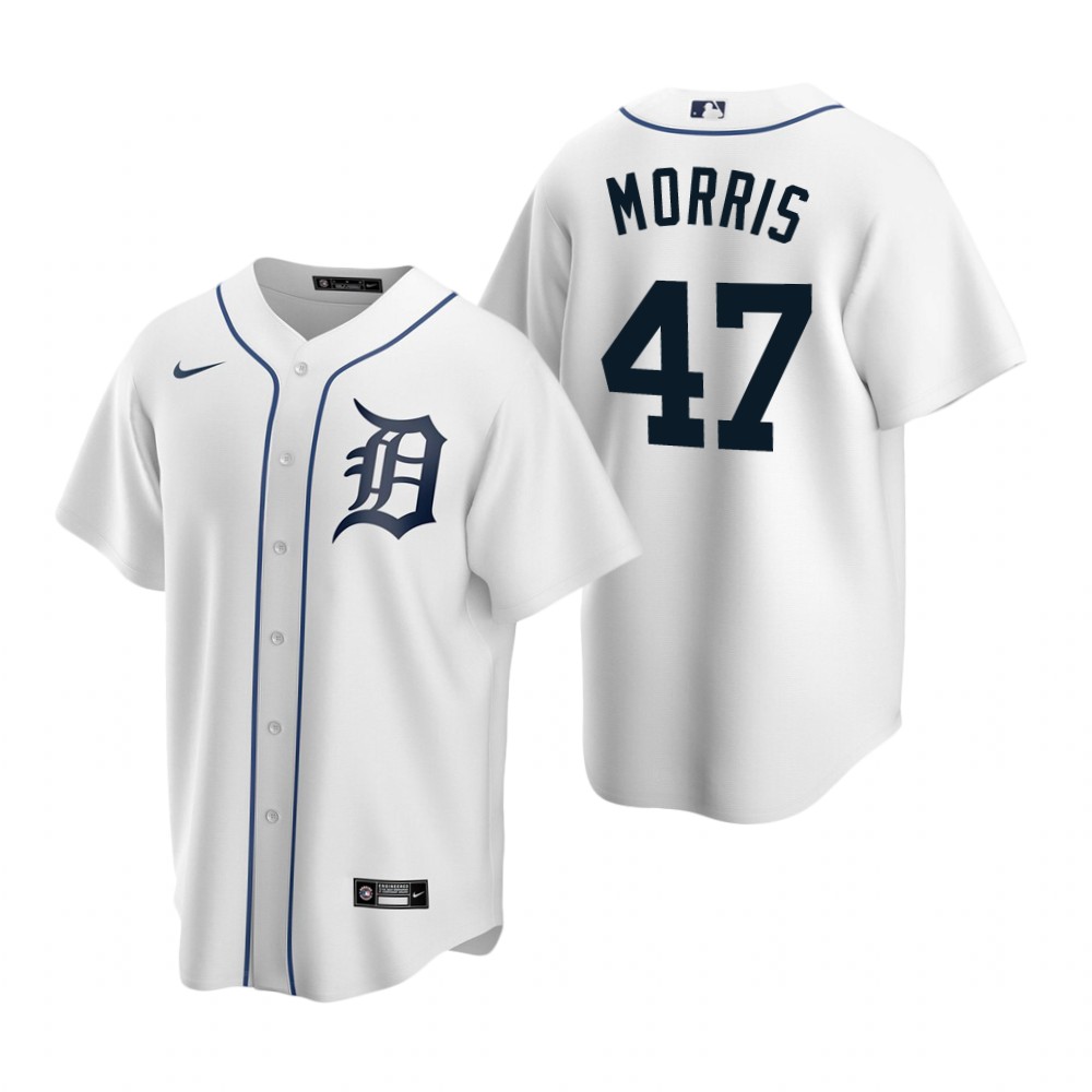 Men's Detroit Tigers Retired Player #47 Jack Morris Nike White Home Cool Base Jersey
