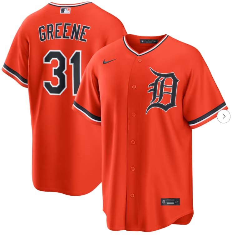 Men's Detroit Tigers Riley Greene Nike Orange Alternate Replica Jersey