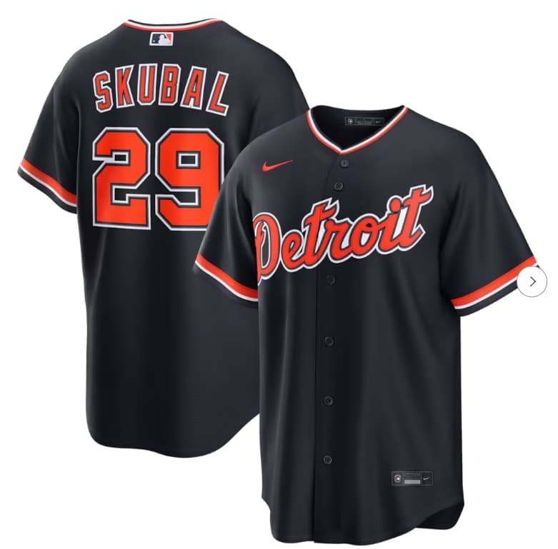 Men's Detroit Tigers Tarik Skubal Nike Navy Alternate Replica Jersey