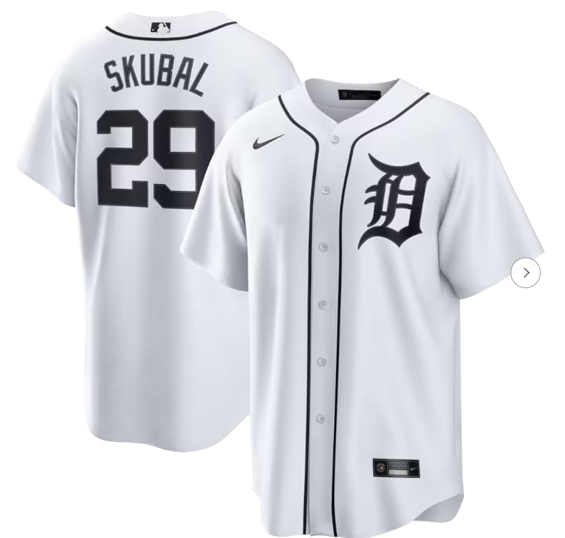 Men's Detroit Tigers Tarik Skubal Nike White Home Replica Jersey