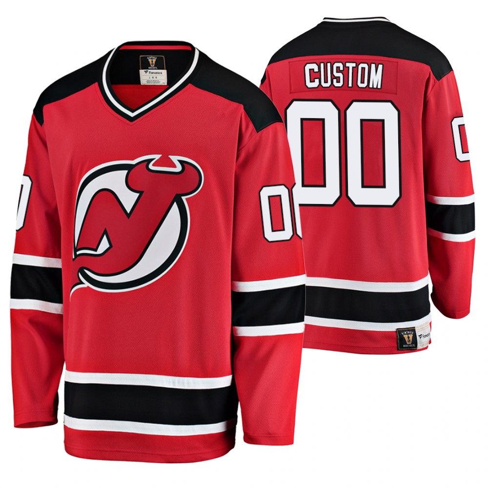 Men's Devils #00 Custom Fanatics Branded Premier Breakaway Jersey Red