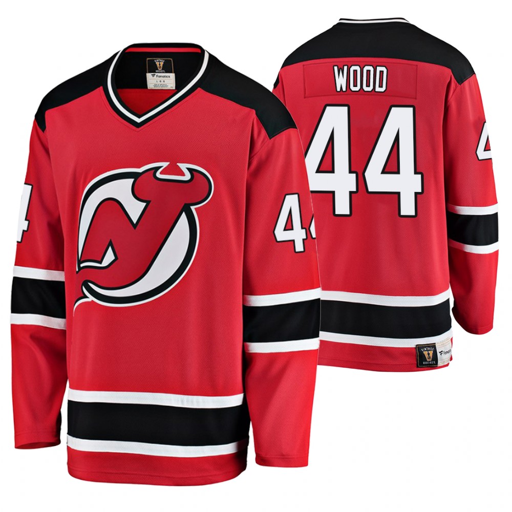 Men's Devils #44 Miles Wood Fanatics Branded Premier Breakaway Jersey Red