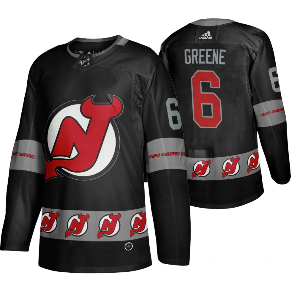 Men's Devils #6 Andy Greene Logo sleeve Breakaway Jersey Black