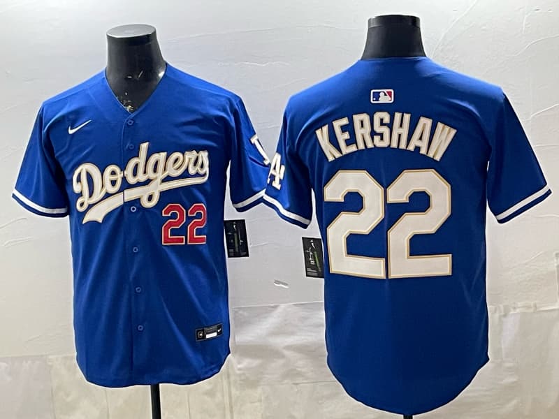 Men's Dodgers   Jersey - Stitched Clayton Kershaw 22