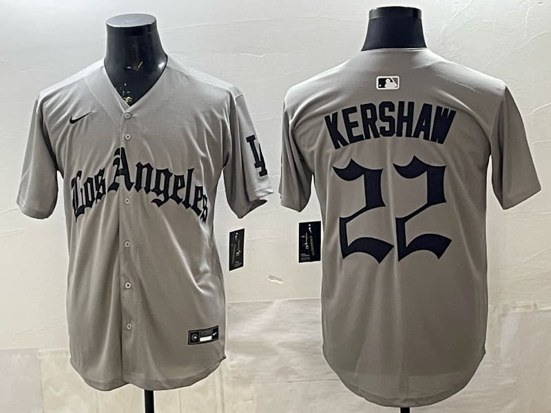 Men's Dodgers   Jersey - Stitched Clayton Kershaw#   22
