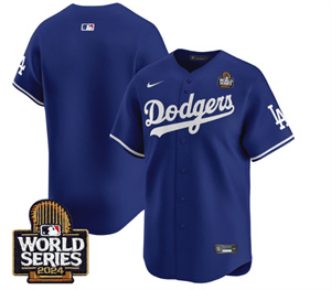 Men's Dodgers 2024 World Series Vapor Premier Limited Jersey V2 - All Stitched  WHITEBlank