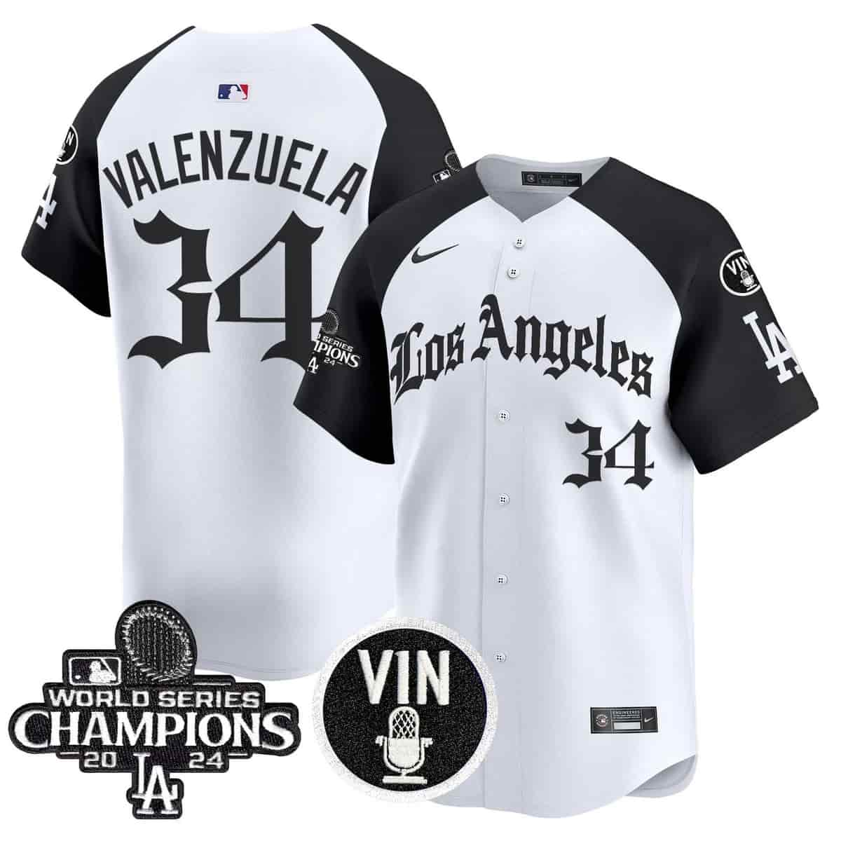 Men's Dodgers 2025 LA Gothic Style Vapor Premier Limited Jersey - All Stitched Fernando Valenzuela  34
