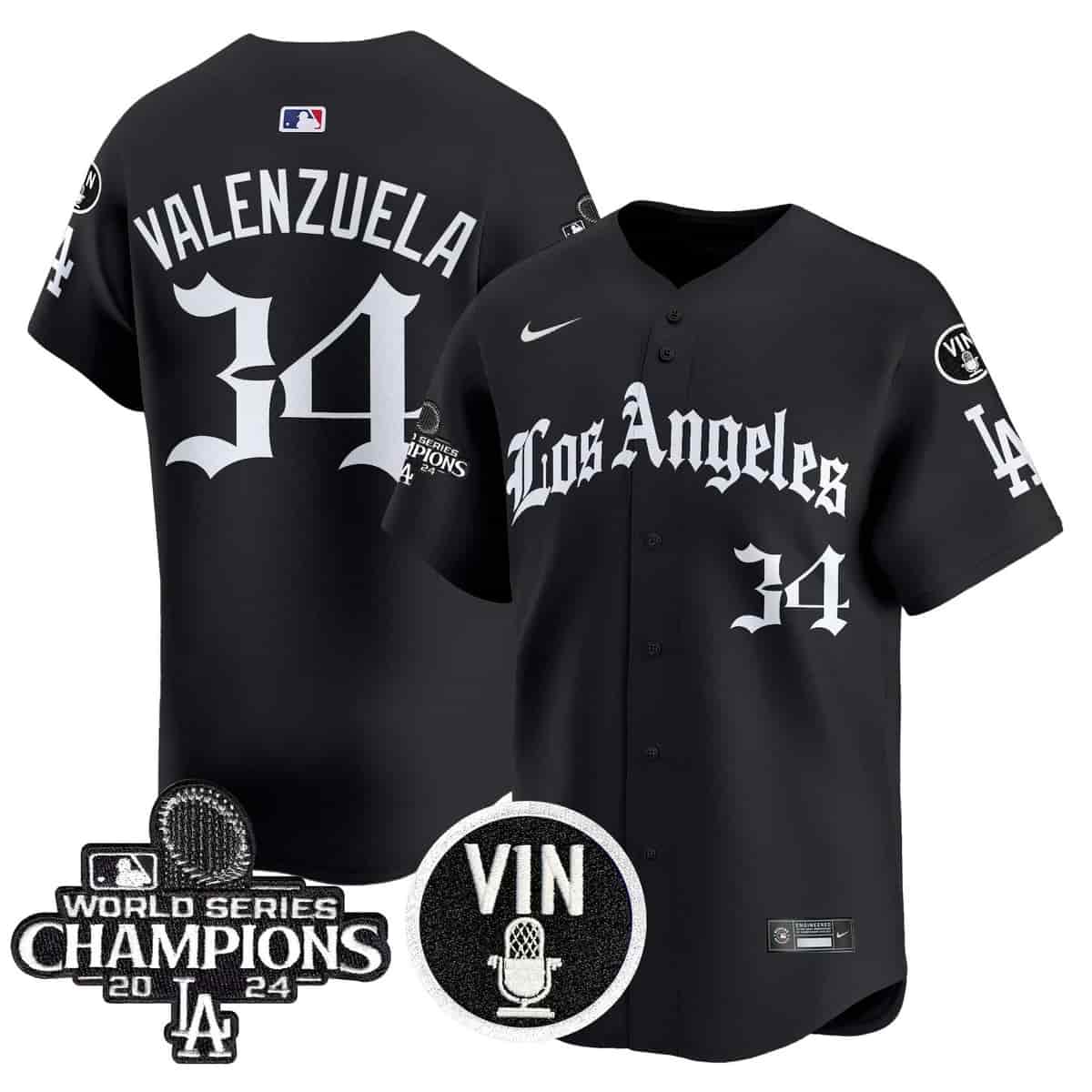Men's Dodgers 2025 LA Gothic Style Vapor Premier Limited Jersey - All Stitched Fernando Valenzuela