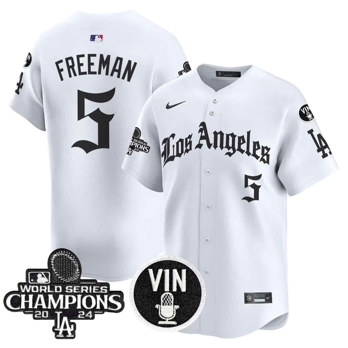 Men's Dodgers 2025 LA Gothic Style Vapor Premier Limited Jersey - All Stitched Freddie Freema   5