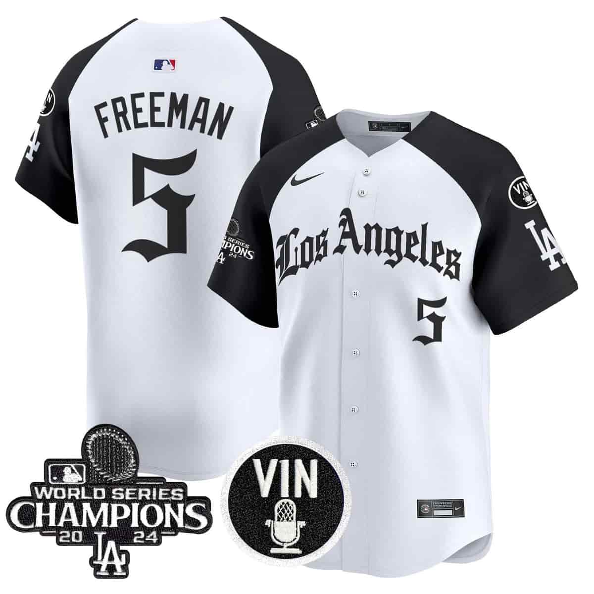 Men's Dodgers 2025 LA Gothic Style Vapor Premier Limited Jersey - All Stitched Freddie Freeman   5