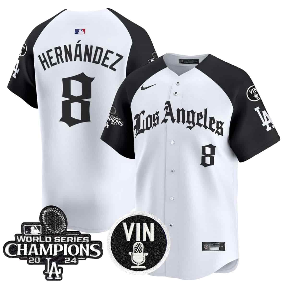 Men's Dodgers 2025 LA Gothic Style Vapor Premier Limited Jersey - All Stitched Kike Hernandez   8