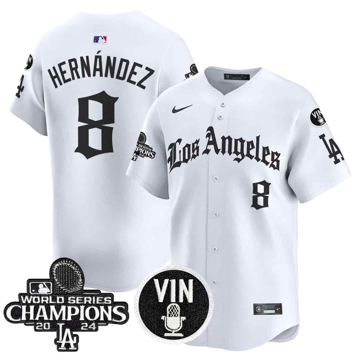 Men's Dodgers 2025 LA Gothic Style Vapor Premier Limited Jersey - All Stitched Kike Hernandez 8