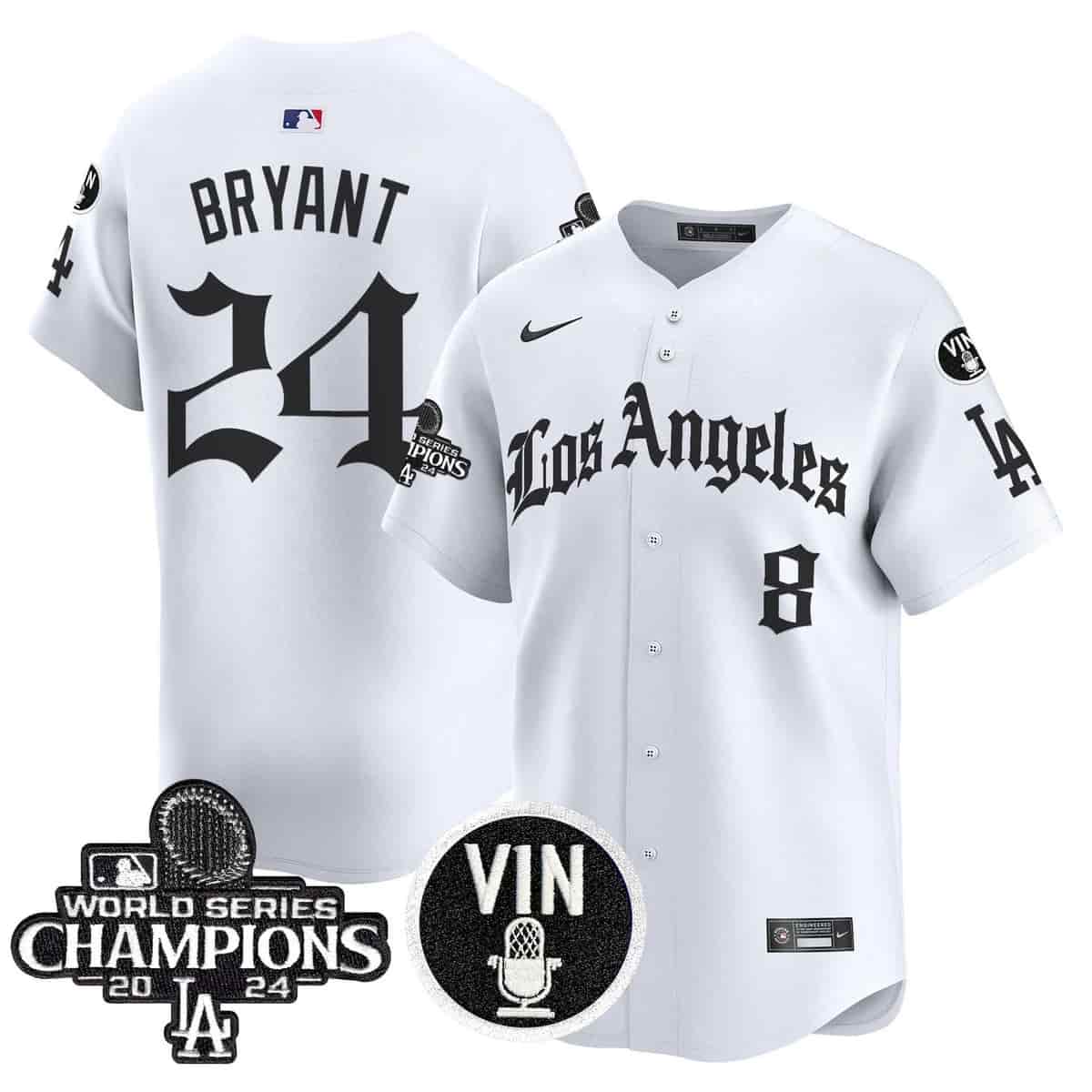 Men's Dodgers 2025 LA Gothic Style Vapor Premier Limited Jersey - All Stitched Kobe Bryant  24-8