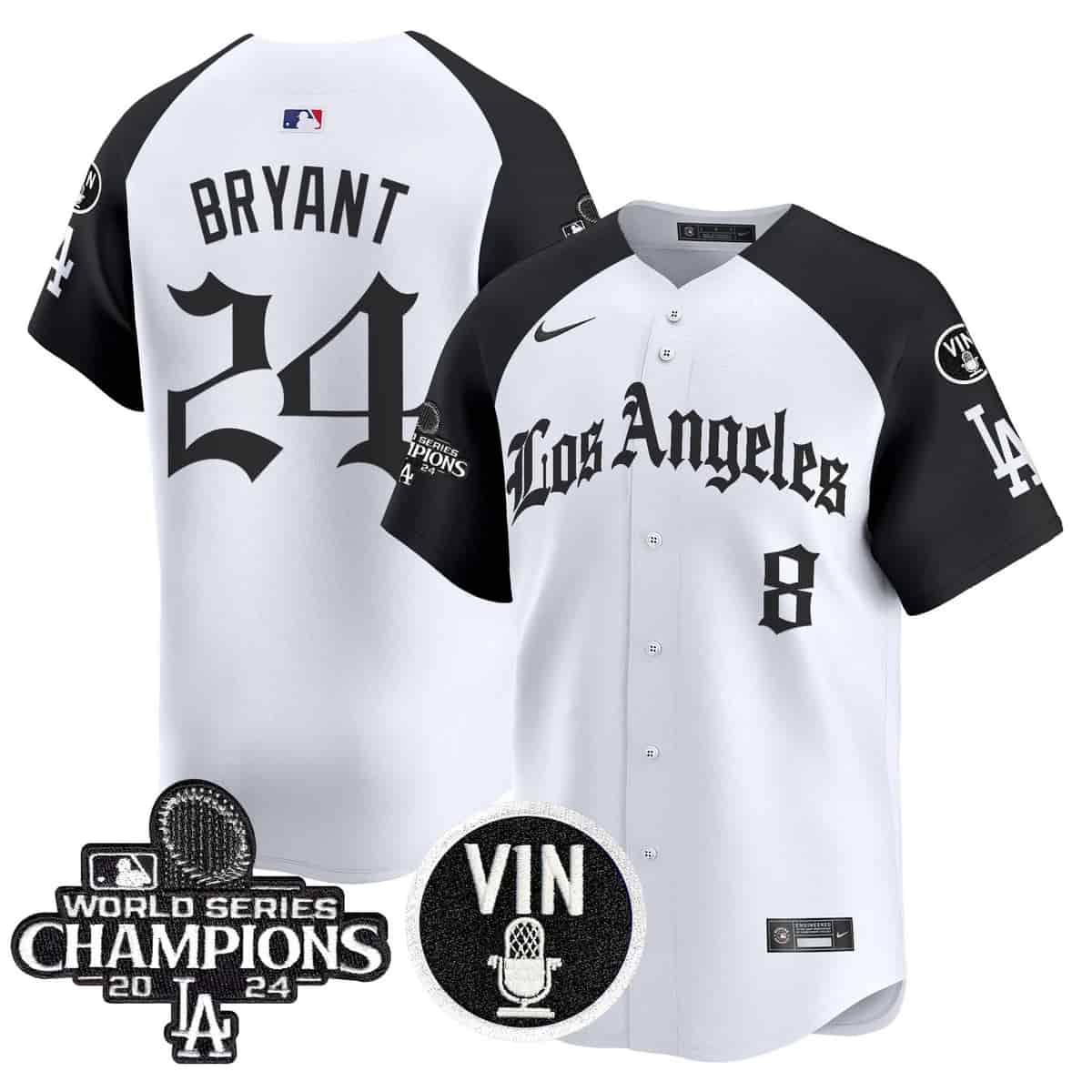 Men's Dodgers 2025 LA Gothic Style Vapor Premier Limited Jersey - All Stitched Kobe Bryant 24-8