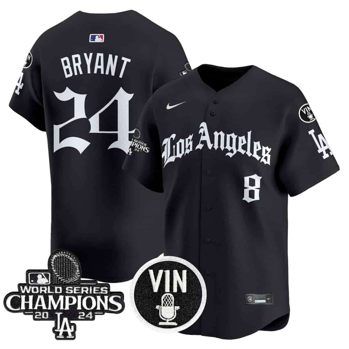Men's Dodgers 2025 LA Gothic Style Vapor Premier Limited Jersey - All Stitched Kobe Bryant
