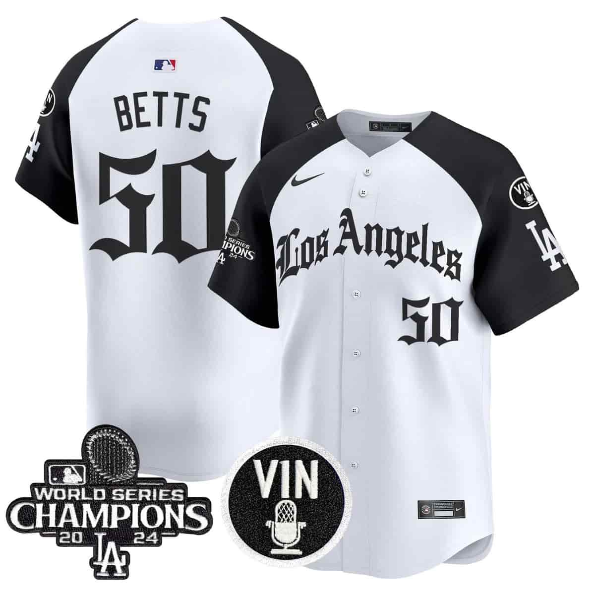 Men's Dodgers 2025 LA Gothic Style Vapor Premier Limited Jersey - All Stitched Mookie Betts   50