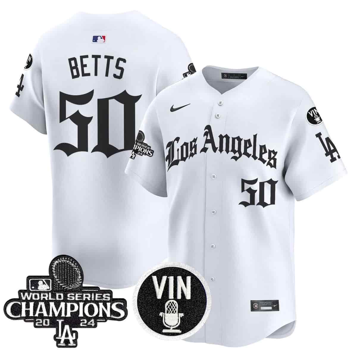 Men's Dodgers 2025 LA Gothic Style Vapor Premier Limited Jersey - All Stitched Mookie Betts  50