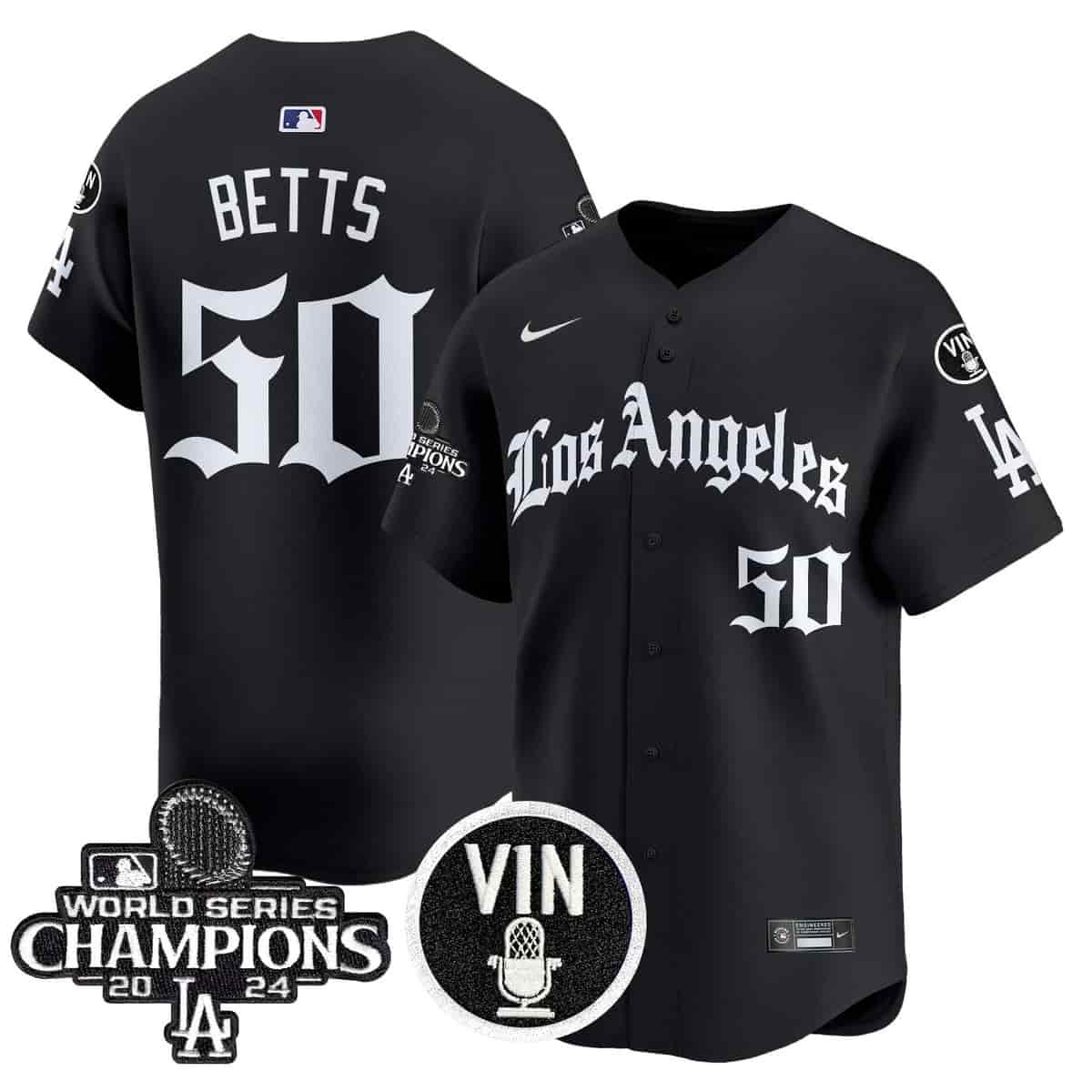 Men's Dodgers 2025 LA Gothic Style Vapor Premier Limited Jersey - All Stitched Mookie Betts