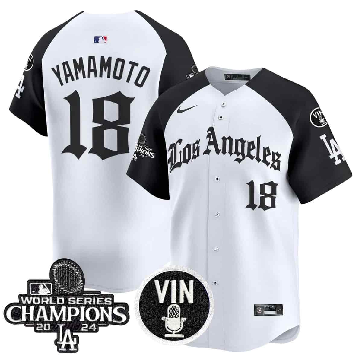 Men's Dodgers 2025 LA Gothic Style Vapor Premier Limited Jersey - All Stitched Yamamoto  18
