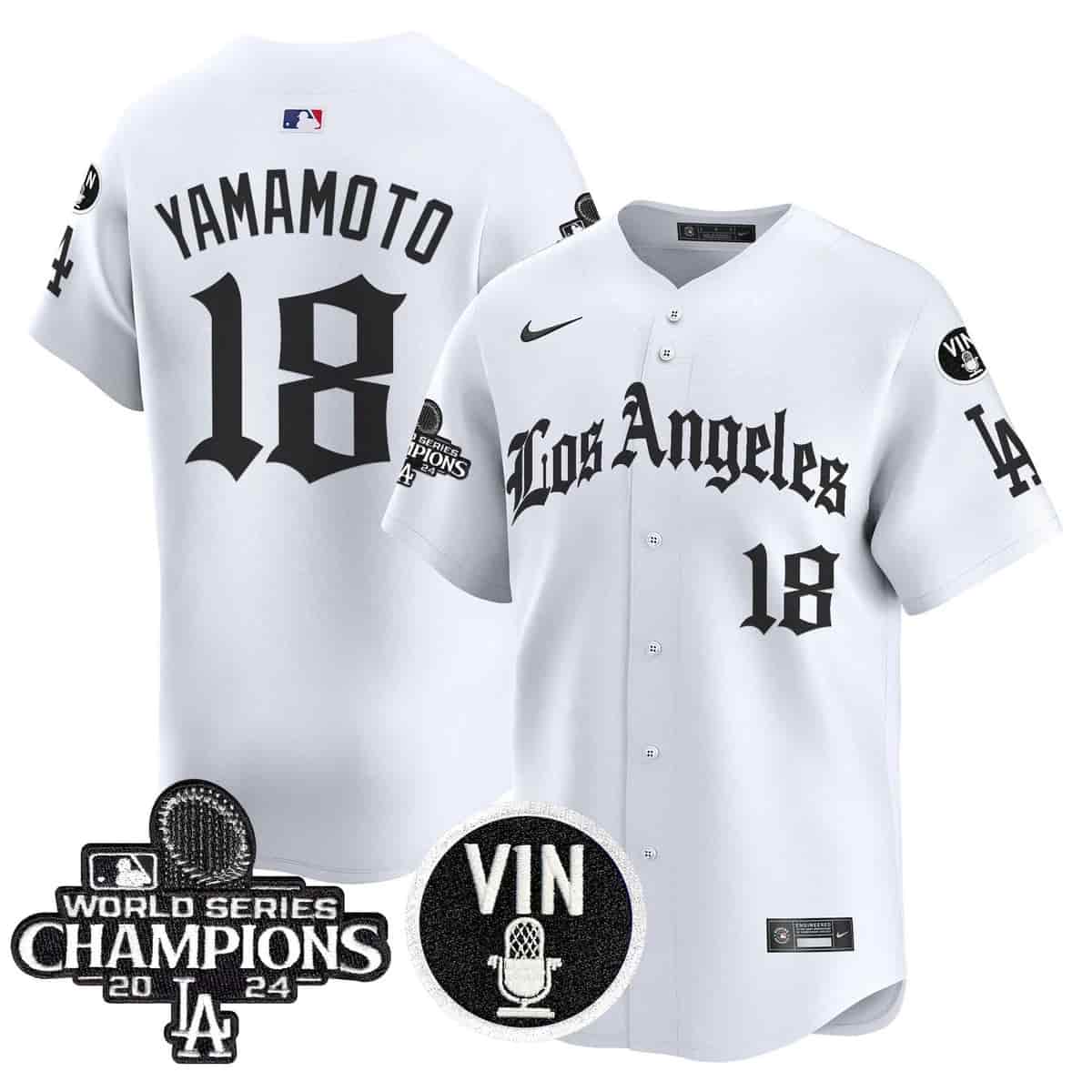 Men's Dodgers 2025 LA Gothic Style Vapor Premier Limited Jersey - All Stitched Yamamoto 18