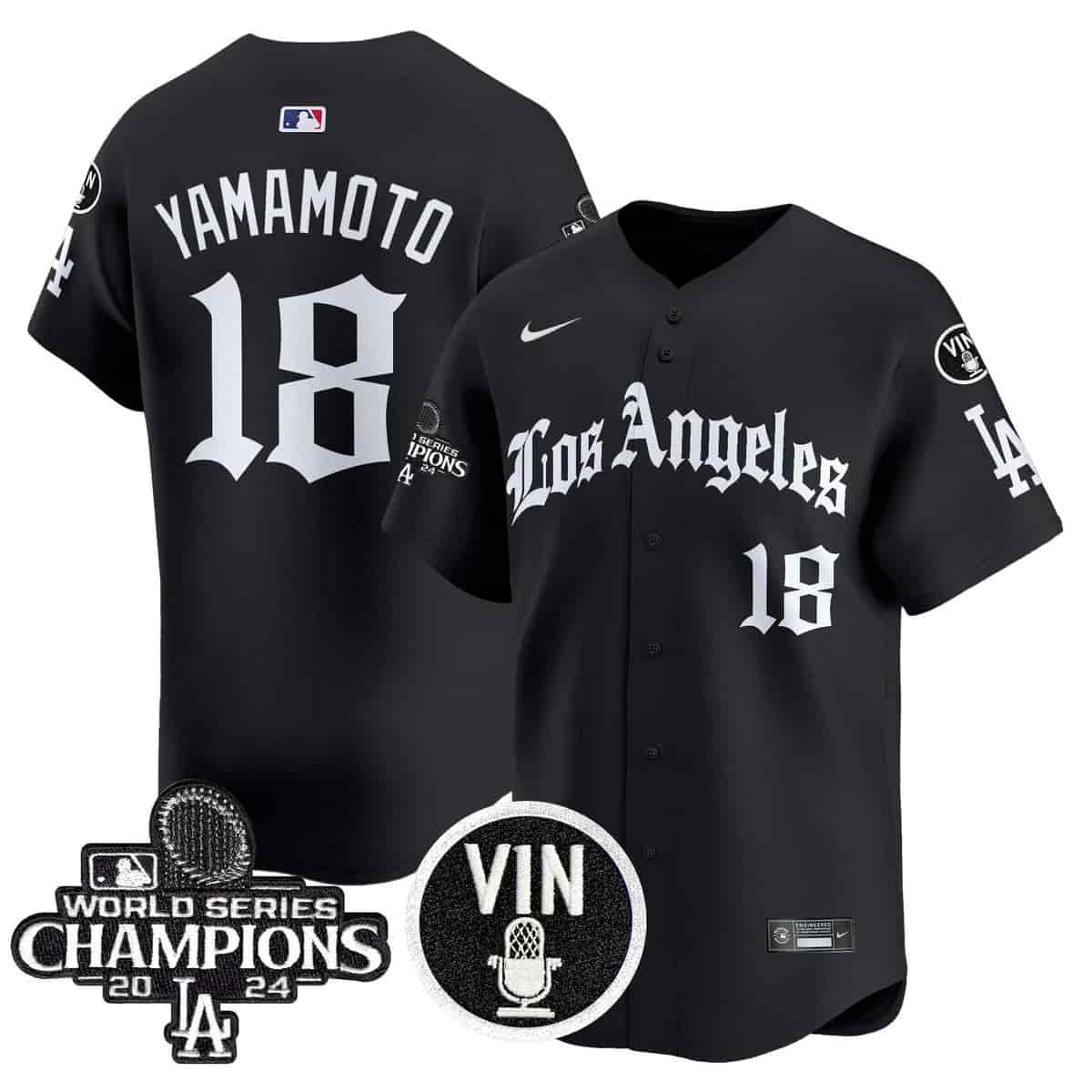 Men's Dodgers 2025 LA Gothic Style Vapor Premier Limited Jersey - All Stitched Yamamoto