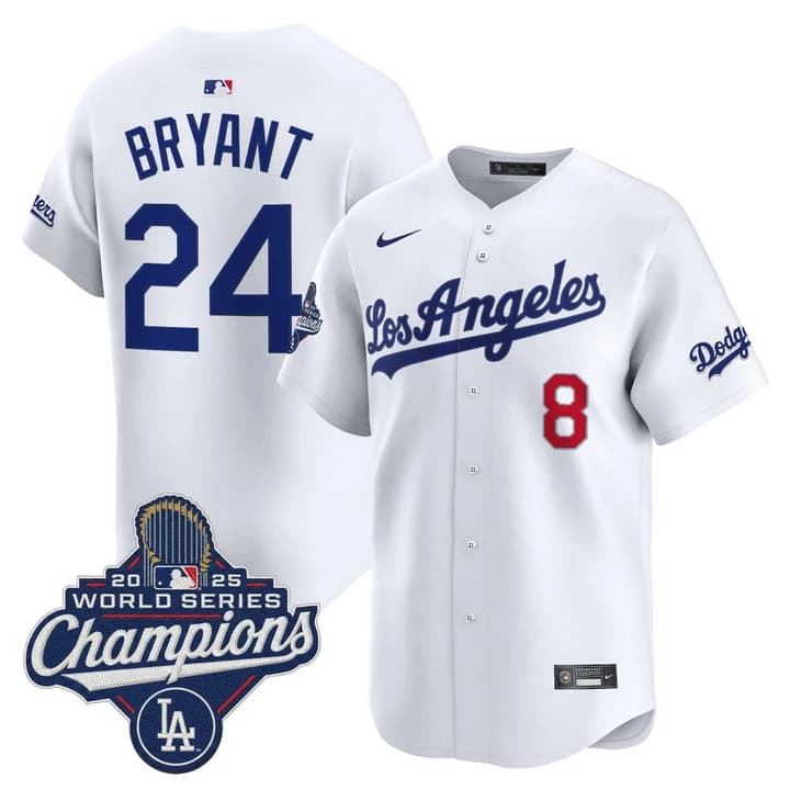 Men's Dodgers 2026 Vapor Premier Limited Jersey - World Series Champions Edition - All Stitched 24 Kobe Bryant