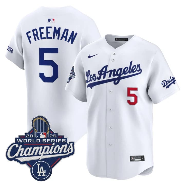 Men's Dodgers 2026 Vapor Premier Limited Jersey - World Series Champions Edition - All Stitched 5 Freddie Freeman