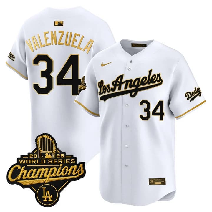 Men's Dodgers 2026 Vapor Premier Limited Jersey - World Series Champions Edition - All Stitched Fernando Valenzuela