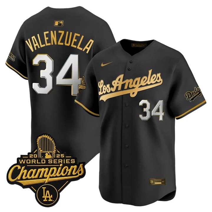 Men's Dodgers 2026 Vapor Premier Limited Jersey - World Series Champions Edition - All Stitched Fernando Valenzuela34