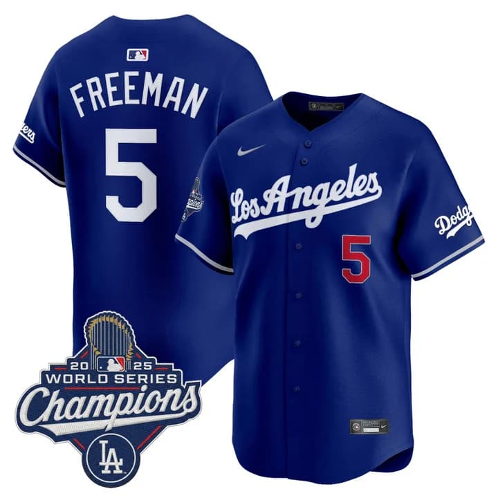 Men's Dodgers 2026 Vapor Premier Limited Jersey - World Series Champions Edition - All Stitched Freddie Freeman #5