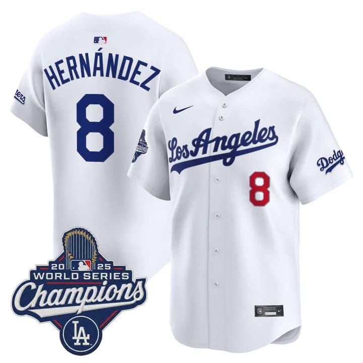 Men's Dodgers 2026 Vapor Premier Limited Jersey - World Series Champions Edition - All Stitched Kike Hernandez    8