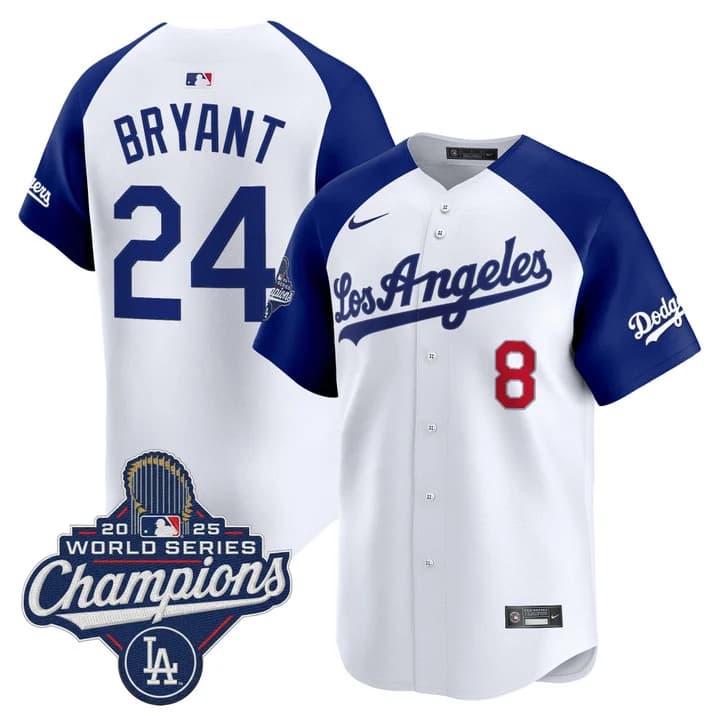 Men's Dodgers 2026 Vapor Premier Limited Jersey - World Series Champions Edition - All Stitched Kobe Bryant     24