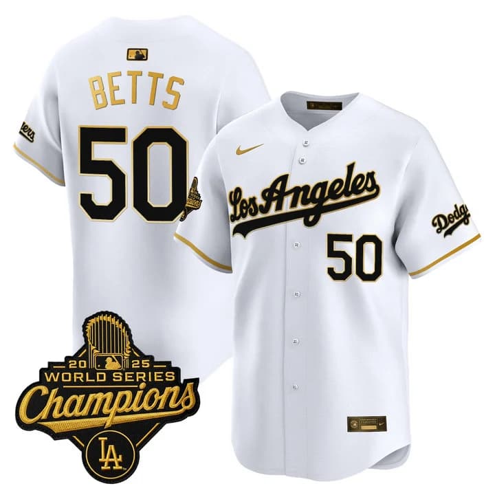Men's Dodgers 2026 Vapor Premier Limited Jersey - World Series Champions Edition - All Stitched Mookie Betts