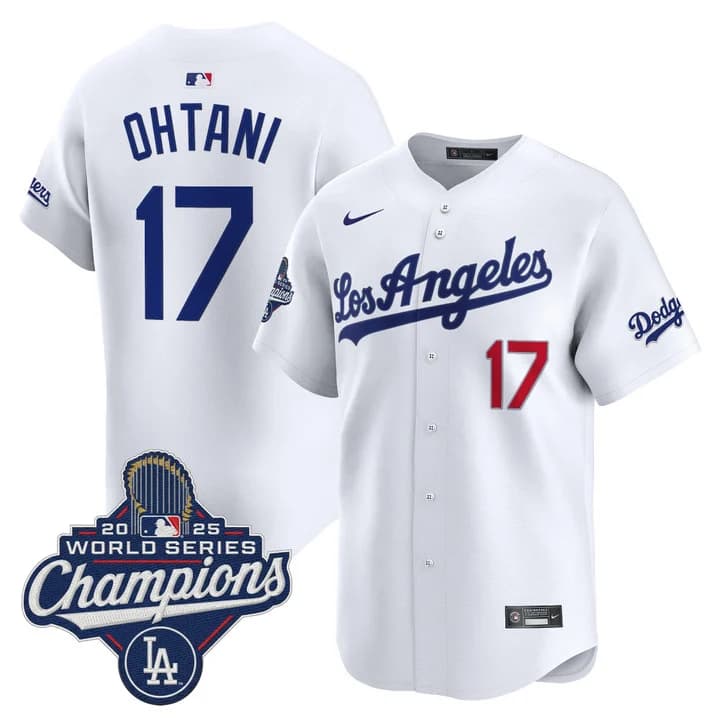 Men's Dodgers 2026 Vapor Premier Limited Jersey - World Series Champions Edition - All Stitched Shohei Ohtani   17