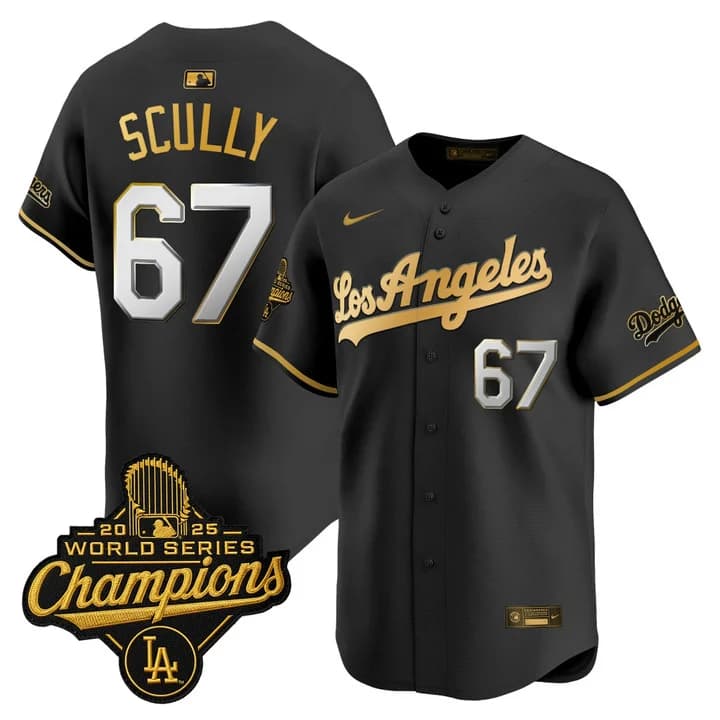 Men's Dodgers 2026 Vapor Premier Limited Jersey - World Series Champions Edition - All Stitched Vin Scully   67