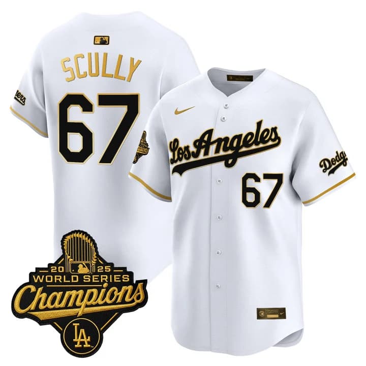 Men's Dodgers 2026 Vapor Premier Limited Jersey - World Series Champions Edition - All Stitched Vin Scully