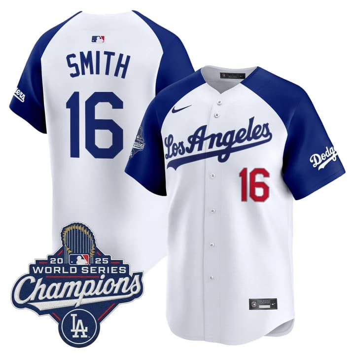 Men's Dodgers 2026 Vapor Premier Limited Jersey - World Series Champions Edition - All Stitched Will Smith  #16