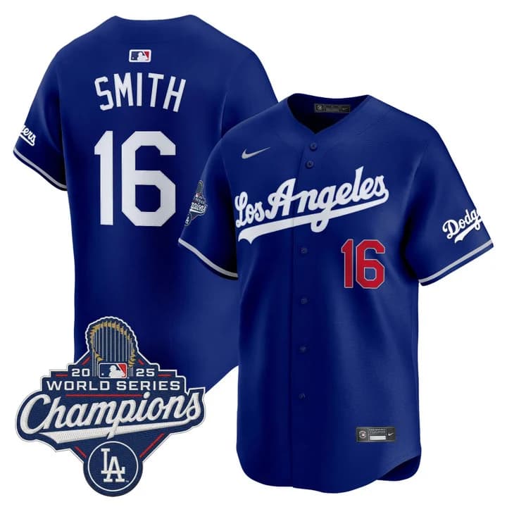 Men's Dodgers 2026 Vapor Premier Limited Jersey - World Series Champions Edition - All Stitched Will Smith #16