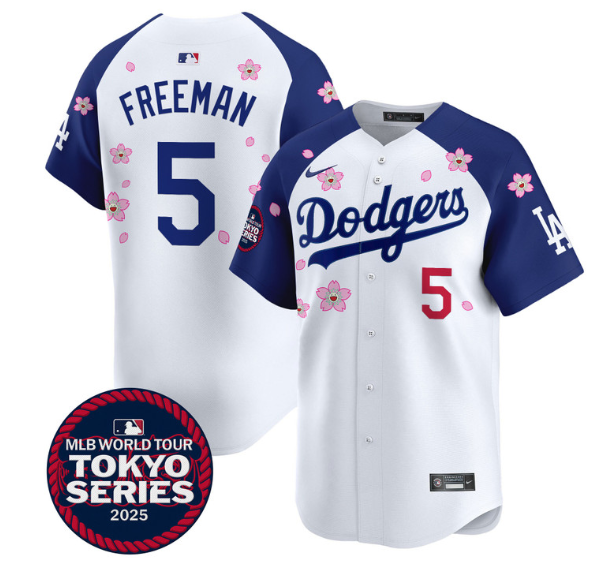 Men's Dodgers Tokyo Series 2025 Vapor Premier Limited Jersey - Stitched Alternate  Freddie Freeman 5