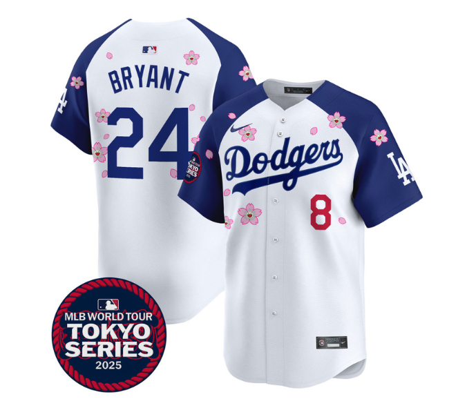 Men's Dodgers Tokyo Series 2025 Vapor Premier Limited Jersey - Stitched Alternate  Kobe Bryant 24