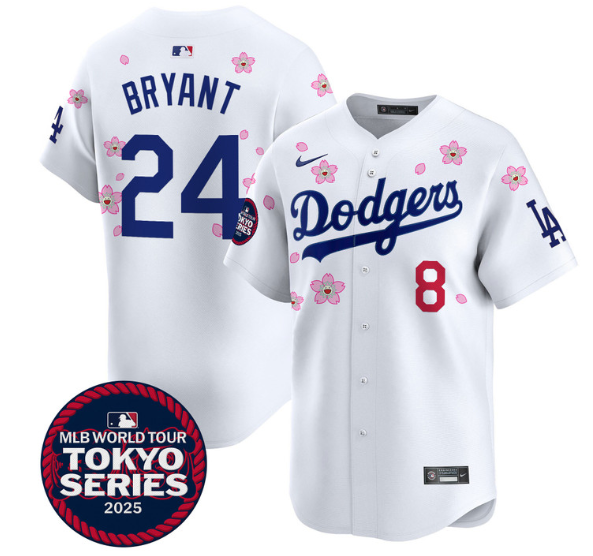 Men's Dodgers Tokyo Series 2025 Vapor Premier Limited Jersey - Stitched Kobe Bryant 24