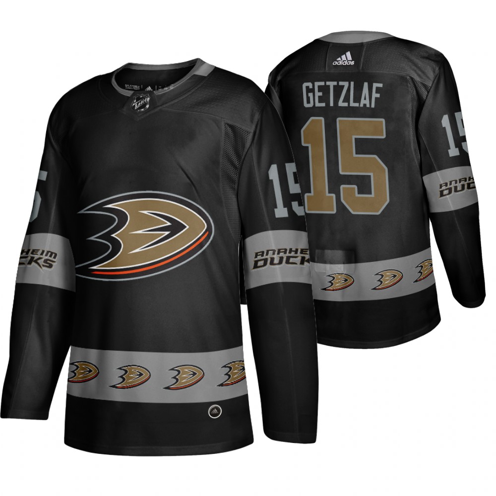 Men's Ducks #15 Ryan Getzlaf Logo sleeve Breakaway Jersey Black