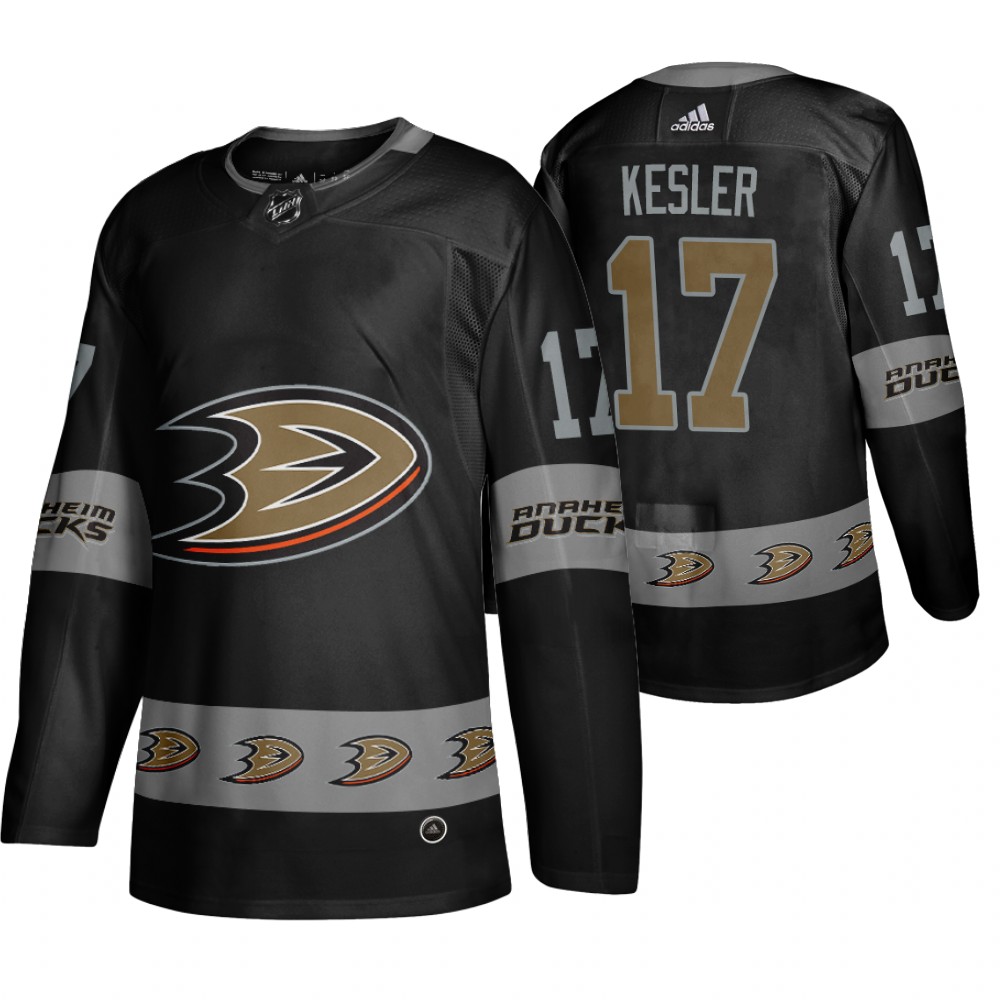 Men's Ducks #17 Ryan Kesler Logo sleeve Breakaway Jersey Black