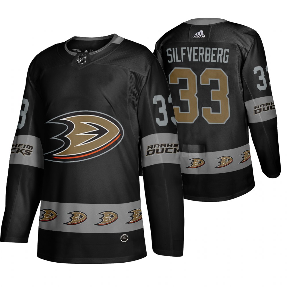 Men's Ducks #33 Jakob Silfverberg Logo sleeve Breakaway Jersey Black
