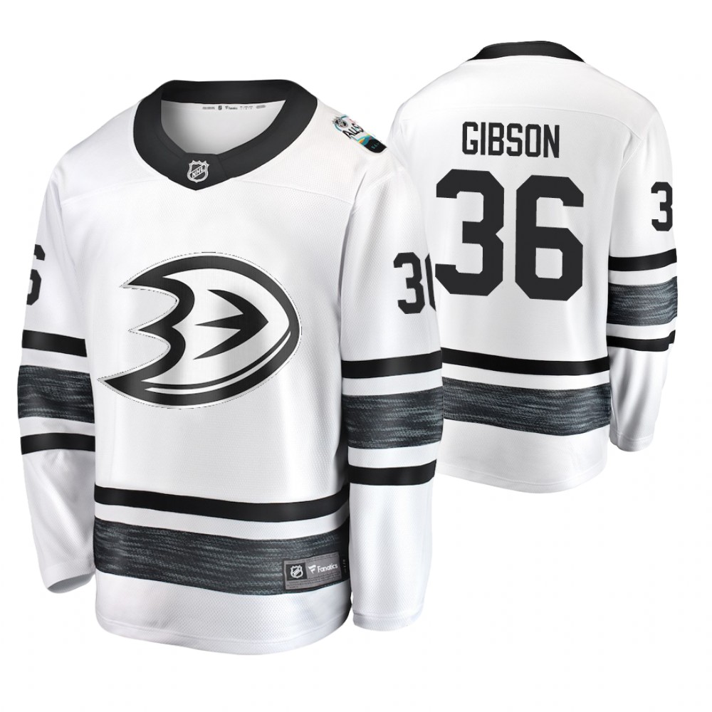 Men's Ducks #36 John Gibson White 2019 NHL All-Star Jersey