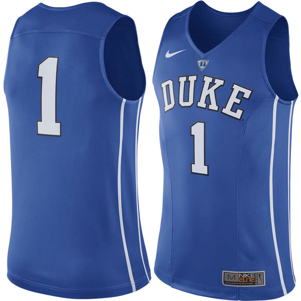 Men's Duke Blue Devils #1 Royal Blue Basketball Jersey