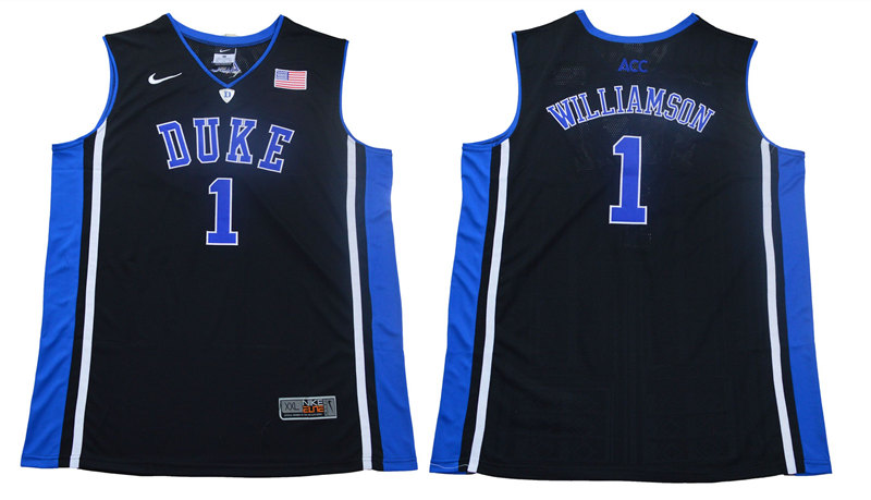 Men's Duke Blue Devils #1 Zion Williamson Nike Black Limited Basketball Jersey